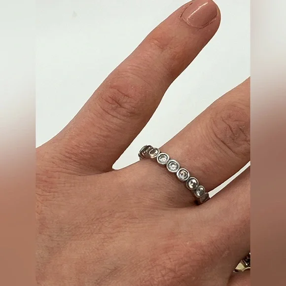 Pandora 925 Sterling Silver Alluring Brilliant Clear Cz Eternity Ring 190942CZ - Picture 5 of 7